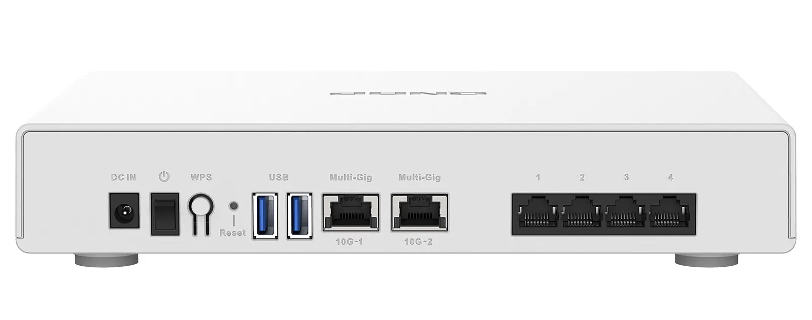 Der Qnap QHora-301W ist mit 6 Ethernet-Ports ausgestattet, davon 2 10GbE-Ports