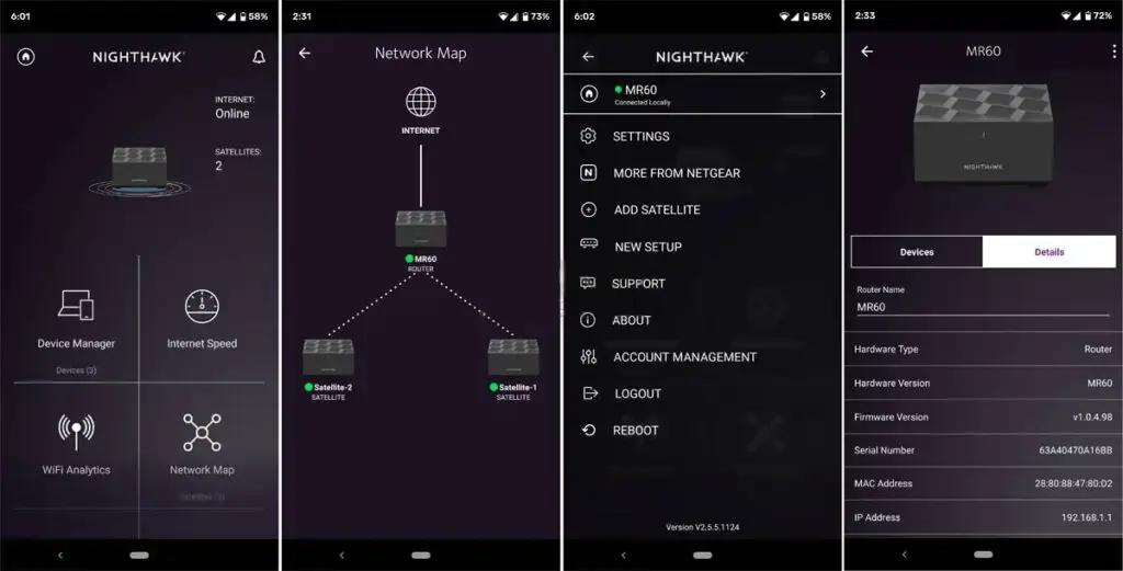 L'applicazione mobile di Nighthawk è priva di controlli