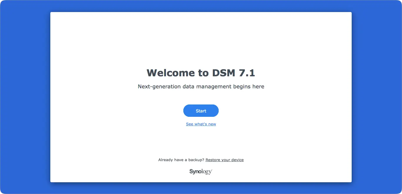 Instalação do DSM 7.1