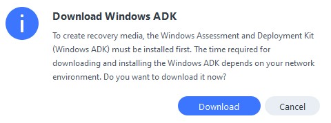 Téléchargement de Windows ADK
