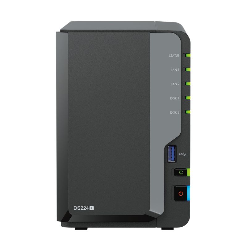 Painel frontal do Synology DS224
