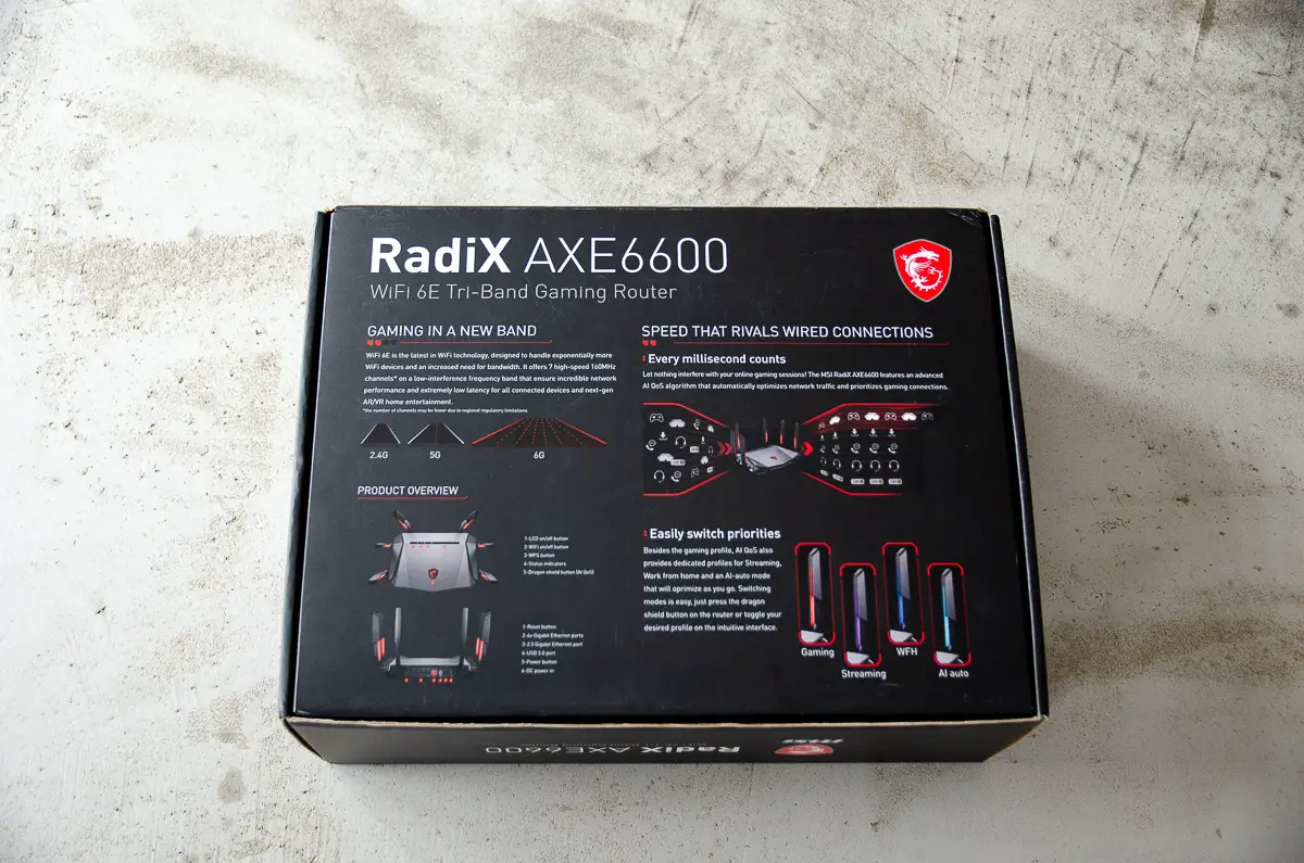 Packaging MSI RadiX AXE6600 - arrière