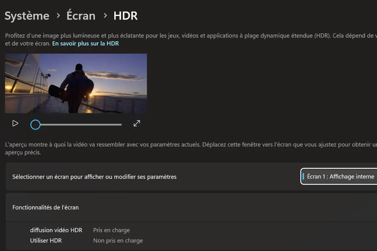 Fonctionnalité Auto HDR et jeux